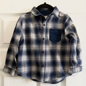 Zara Blue and White Plaid Kids Button-Down Shirt. Size 2-3 yrs